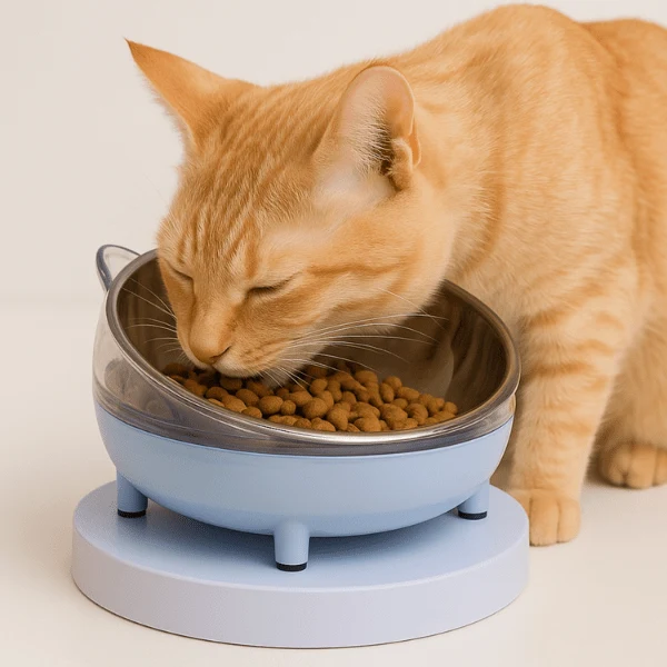 Gamelle chat inclinée - Moustache Bowl™ : digestion facilitée