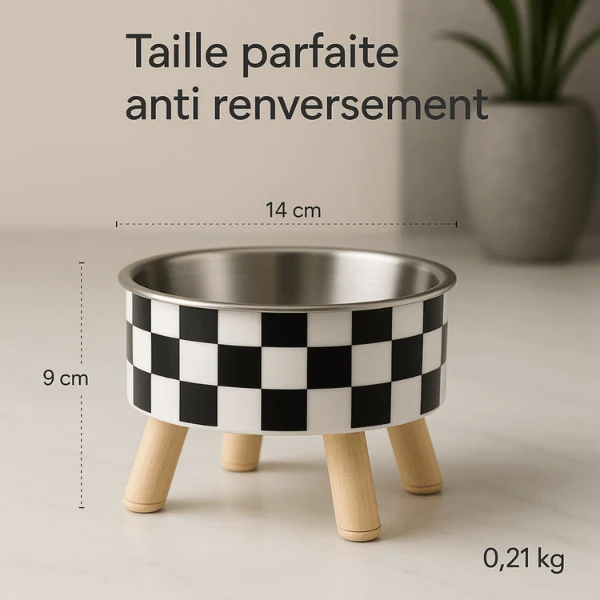 Gamelle chat surélevée - Festin’Félin™ : design et anti-renversement