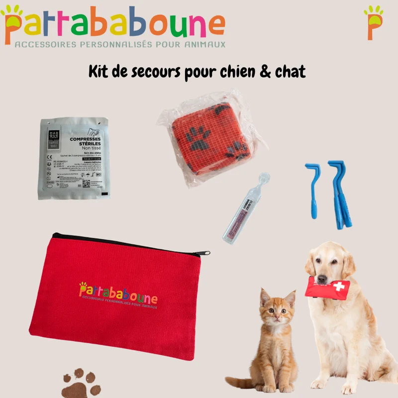 Trousse de secours pour chien et chat - Kit premiers soins | Pattababoune