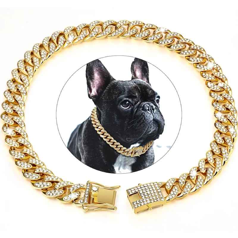 Collier strass chien