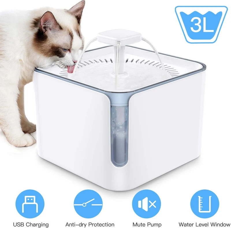 6 filtres Fontaine à eau 3 litres pour chats