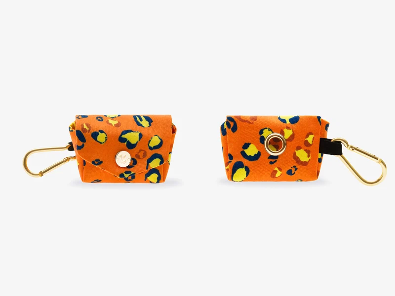Pochette pour sacs à crottes léopard néon