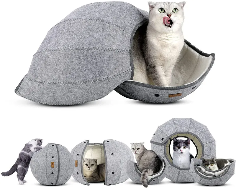 Couchage modulable en feutre pour chat