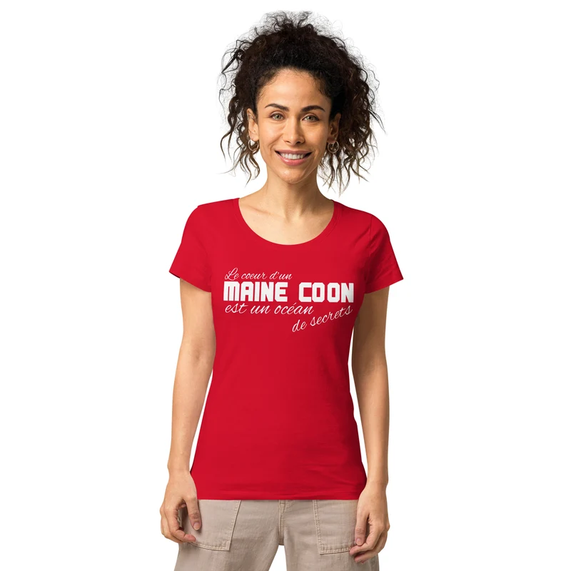 T-shirt éco-responsable femme Coeur de Maine Coon