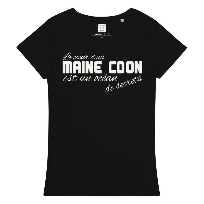 T-shirt éco-responsable femme Coeur de Maine Coon