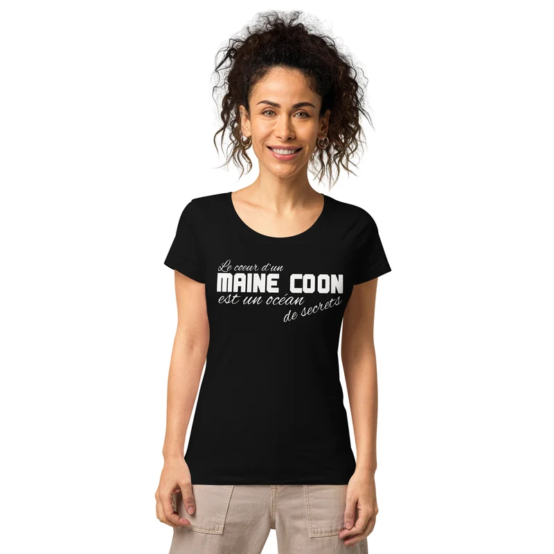 T-shirt éco-responsable femme Coeur de Maine Coon