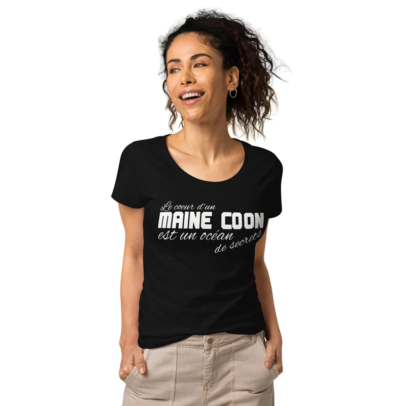 T-shirt éco-responsable femme Coeur de Maine Coon