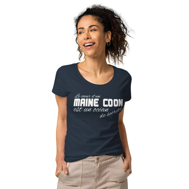 T-shirt éco-responsable femme Coeur de Maine Coon