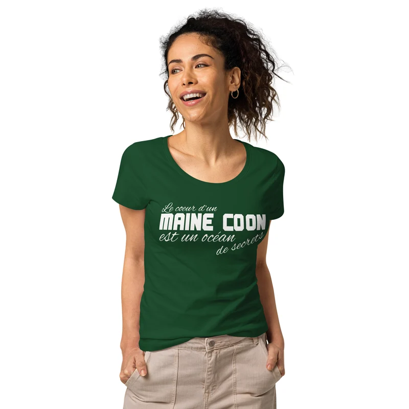 T-shirt éco-responsable femme Coeur de Maine Coon