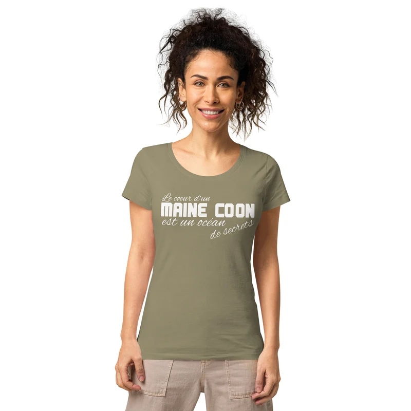 T-shirt éco-responsable femme Coeur de Maine Coon