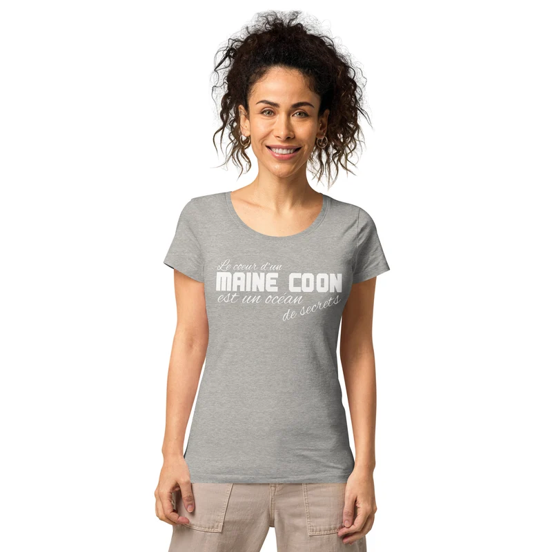 T-shirt éco-responsable femme Coeur de Maine Coon
