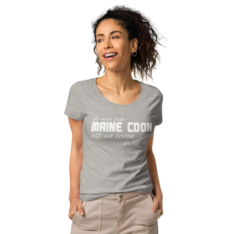 T-shirt éco-responsable femme Coeur de Maine Coon