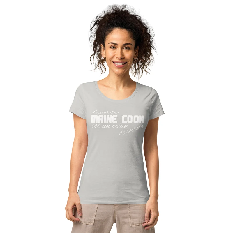 T-shirt éco-responsable femme Coeur de Maine Coon