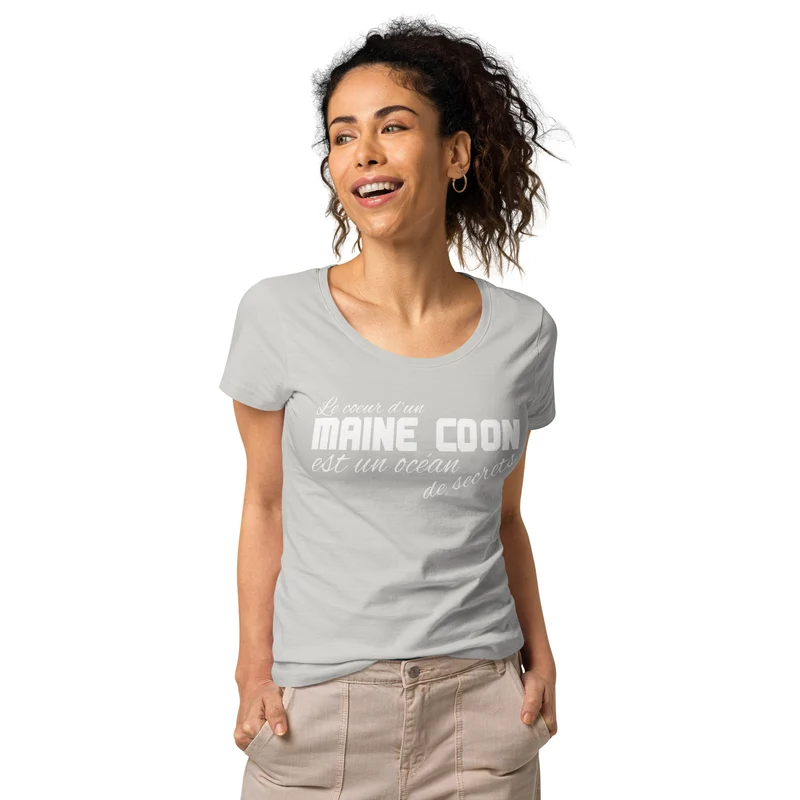 T-shirt éco-responsable femme Coeur de Maine Coon