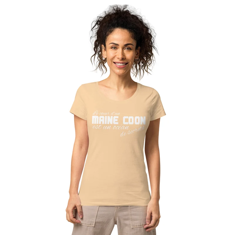 T-shirt éco-responsable femme Coeur de Maine Coon