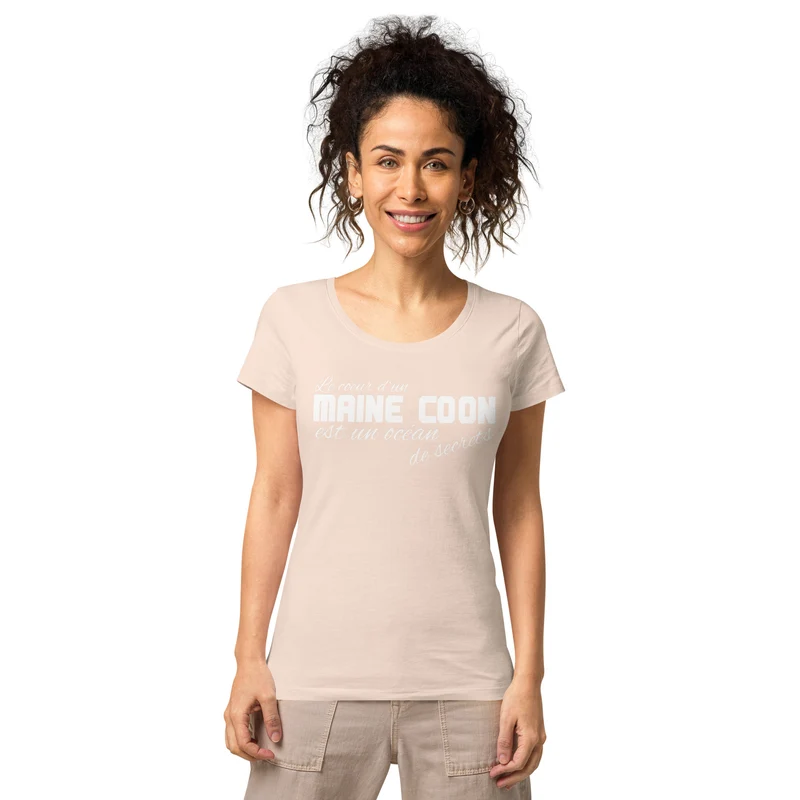 T-shirt éco-responsable femme Coeur de Maine Coon