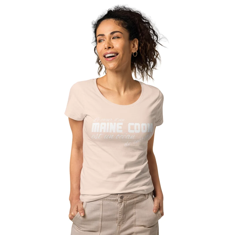 T-shirt éco-responsable femme Coeur de Maine Coon
