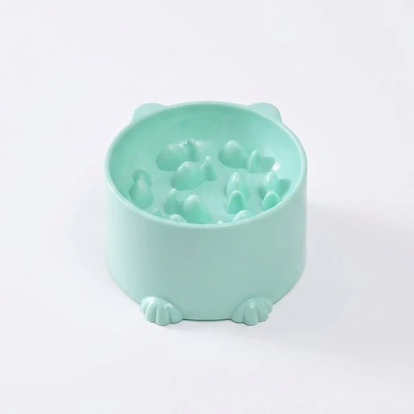 Gamelle anti glouton chat - Surélevée reliefs poisson - Croc NoSpeed™