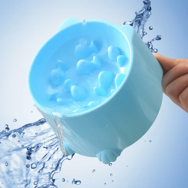 Gamelle anti glouton chat - Surélevée reliefs poisson - Croc NoSpeed™