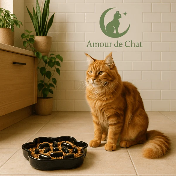 Gamelle anti glouton chat - Céramique design griffe - Tempo Croc™