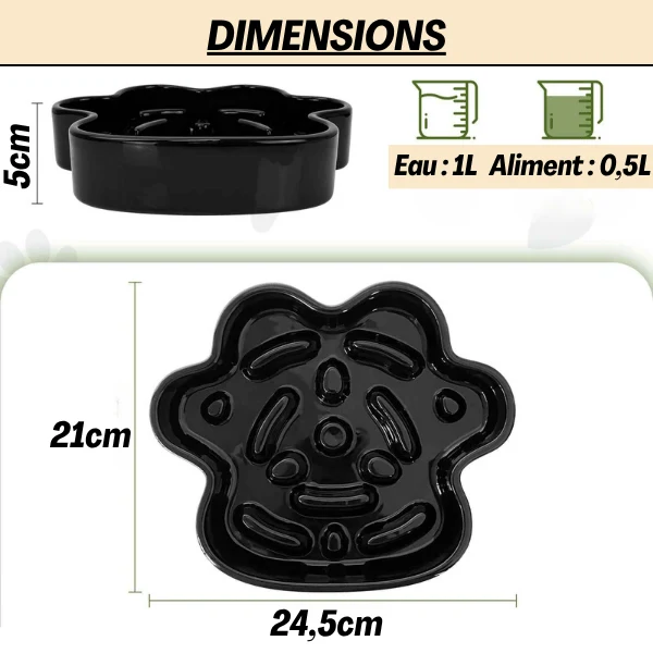 Gamelle anti glouton chat - Céramique design griffe - Tempo Croc™