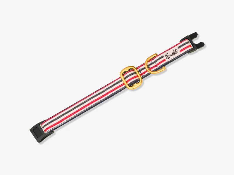 Collier pour chat bleu blanc rouge