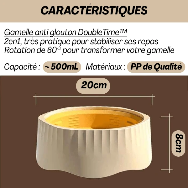 Gamelle anti glouton - Modulable rotative et labyrinthe - DoubleTime™