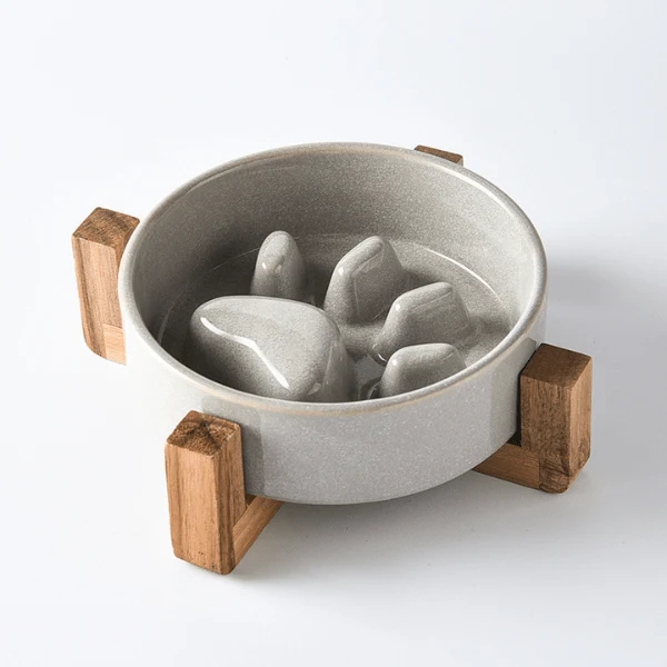Gamelle anti glouton - Céramique patte de chat - ZenCroquette™
