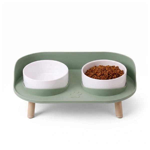 Gamelles chat - Duo Station™ : bol céramique double surélevé