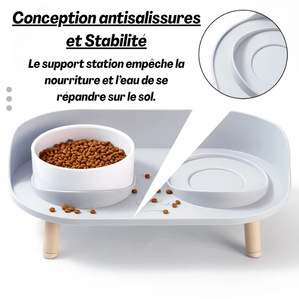Gamelles chat - Duo Station™ : bol céramique double surélevé