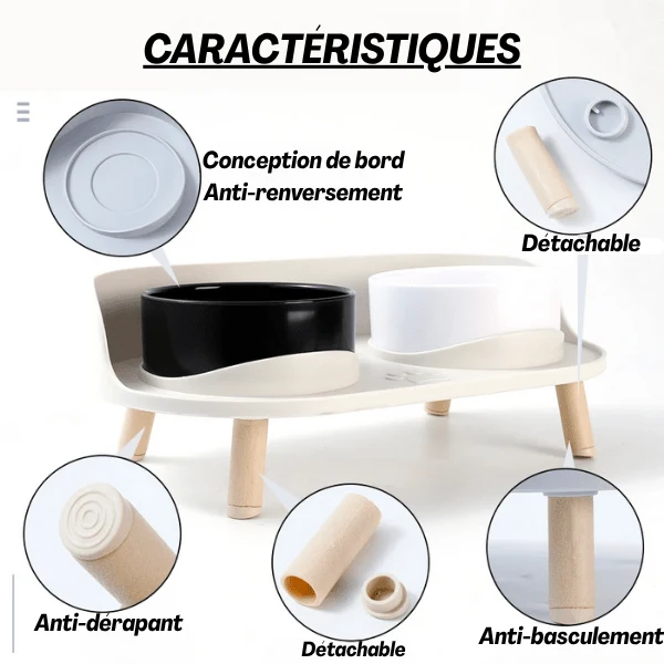Gamelles chat - Duo Station™ : bol céramique double surélevé