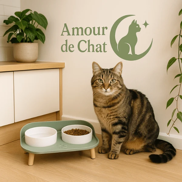 Gamelles chat - Duo Station™ : bol céramique double surélevé