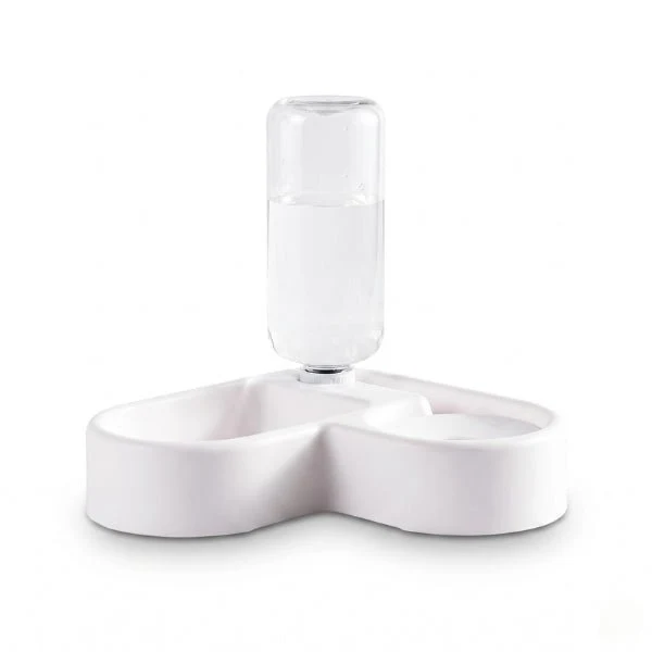 Gamelles chat d'angle - Poly Station™ : eau et croquettes