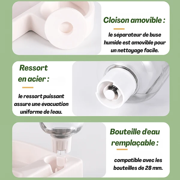 Gamelles chat d'angle - Poly Station™ : eau et croquettes