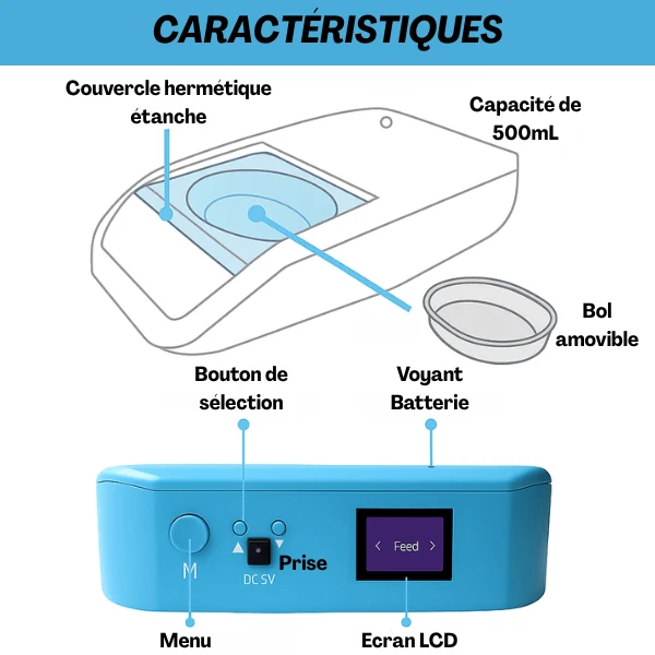 Gamelle chat automatique puce - Feeder PuceTech™ : RFID sans fil