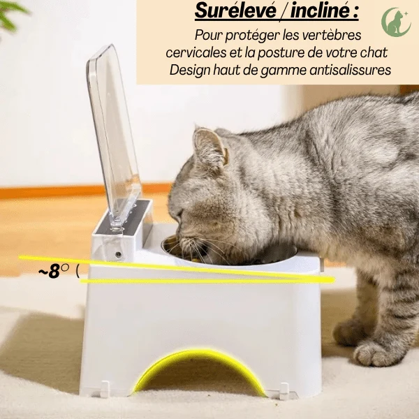Gamelle chat automatique surélevée - Smart Feeder™ : couvercle capteur