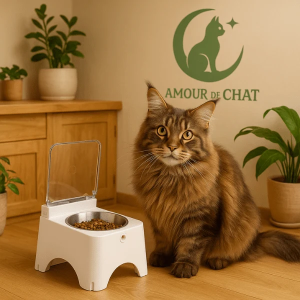 Gamelle chat automatique surélevée - Smart Feeder™ : couvercle capteur
