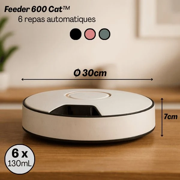 Gamelle automatique chat sans fil - Feeder 600 Cat™ : 6 repas humides