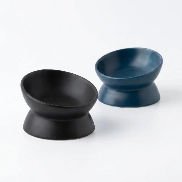 Gamelle chat surélevée inclinée - BowlMagic™ : céramique et digestion