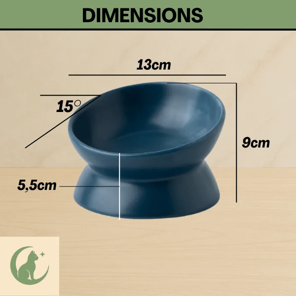 Gamelle chat surélevée inclinée - BowlMagic™ : céramique et digestion