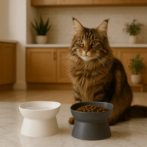 Gamelle chat surélevée 2 en 1 - Bol Purrfect™ : double bol