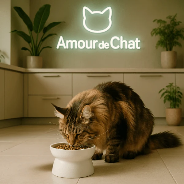 Gamelle chat surélevée 2 en 1 - Bol Purrfect™ : double bol