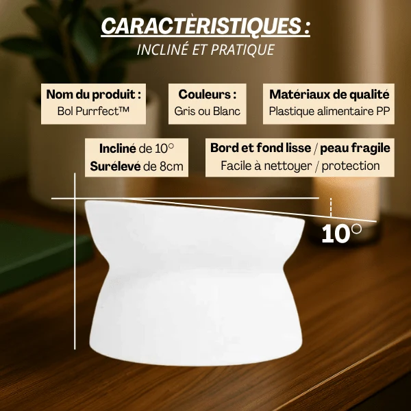 Gamelle chat surélevée 2 en 1 - Bol Purrfect™ : double bol