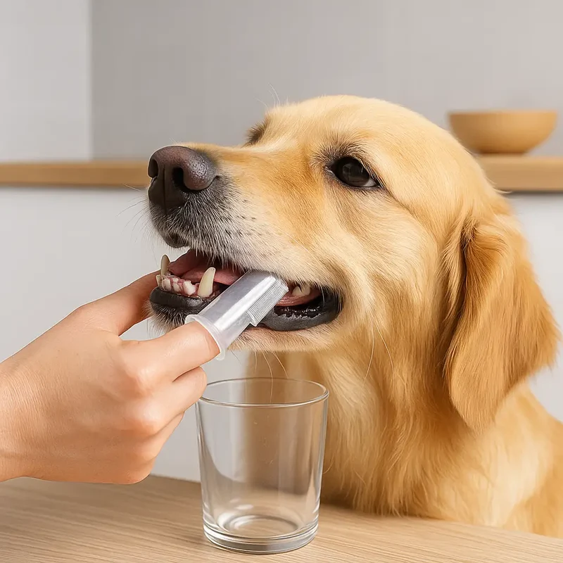 Doigt brosse à dent pour animaux