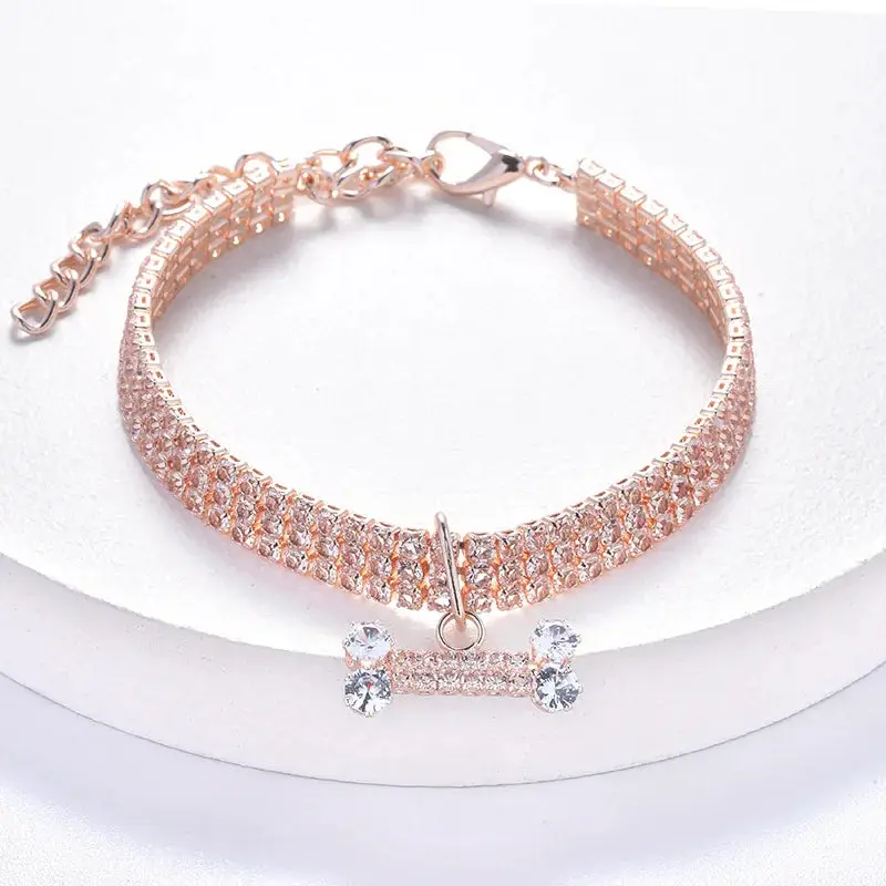 Collier chiot rose