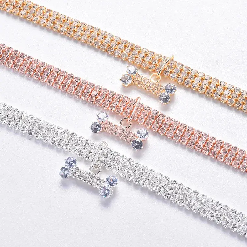Collier chiot rose