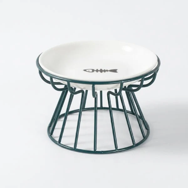 Gamelle chat surélevée céramique - Trône Gourmet™ : digestion assurée