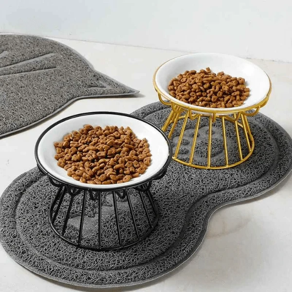 Gamelle chat surélevée céramique - Trône Gourmet™ : digestion assurée