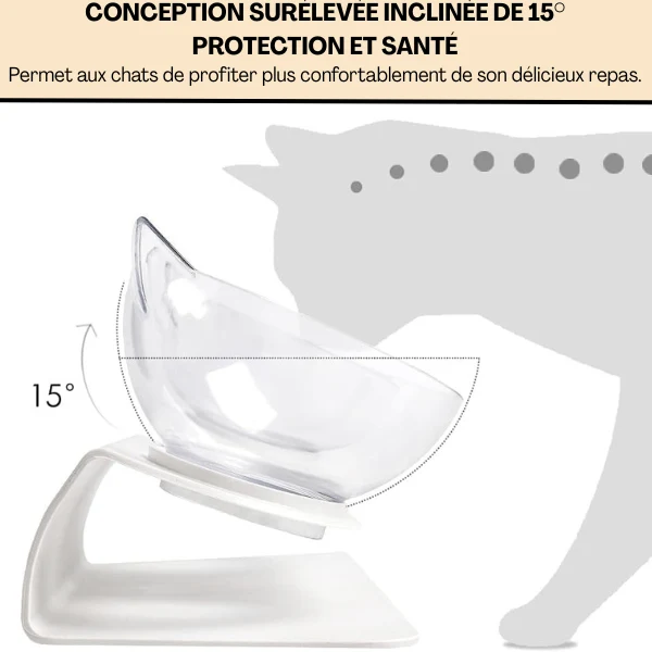 Gamelle chat surélevée - Snack Fantôme™ : posture optimale