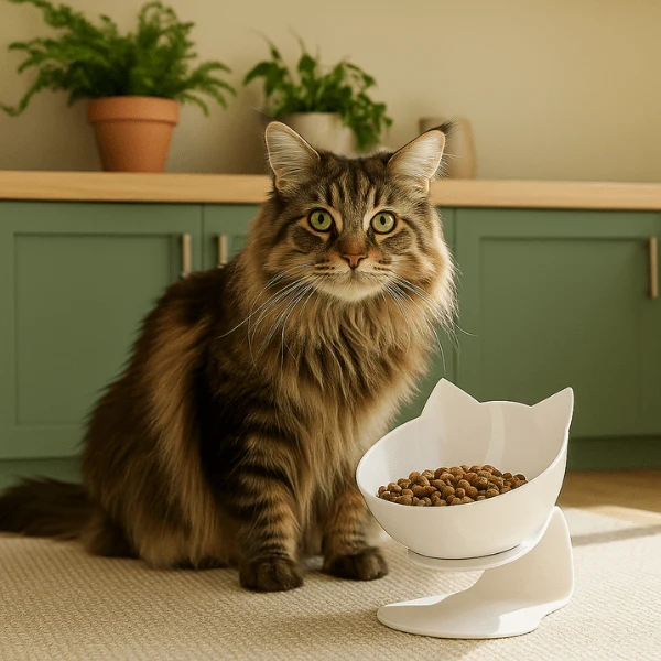 Gamelle chat surélevée - Snack Fantôme™ : posture optimale